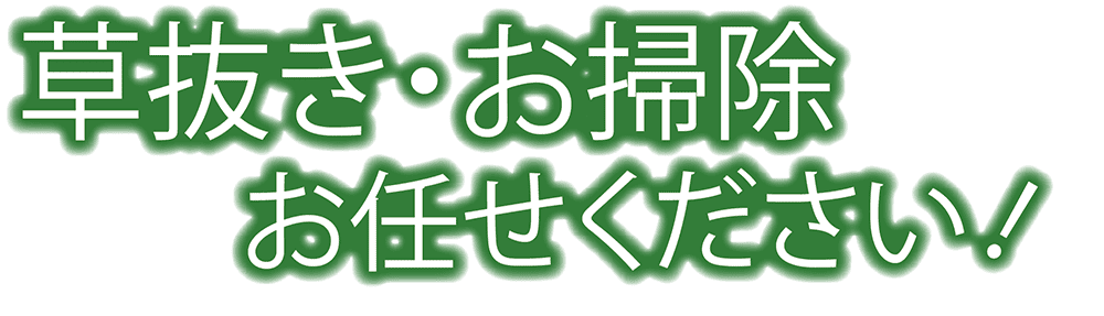 草抜き・お掃除 お任せください！